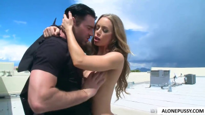 Nicole fucks him on the roof