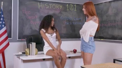 Hot lesbian sex in the classroom