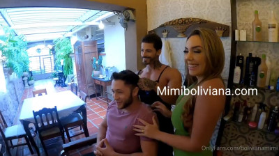 Trío en la barbería Mimi Boliviana