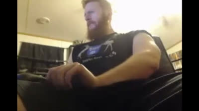 Muscular Redhead Jerks Off His Huge Cock