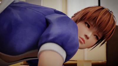 Kasumi si allena nella posizione della pecorina