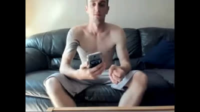 Big Cock Guy Shows Off His Feet and Jerks Off on Webcam