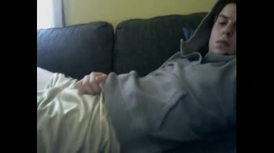 Twink's Webcam Masturbation: Cumming on Face