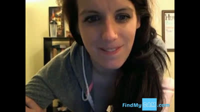 Busty Amateur Plays with Dildo on Webcam