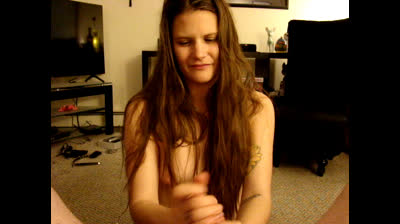 Really Cute Teen Giving Old Man a Handjob with HUGE Cum  Shot