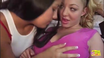 Mexican and blonde lesbian