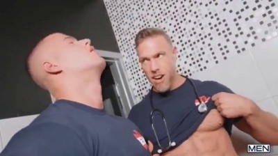Two emergency physicians "help" their patient