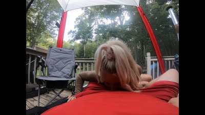 POV: Big-Titted Blonde Stepsis Loves My Cock in Public