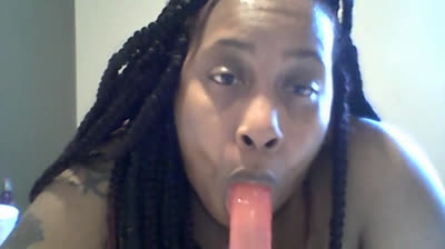 BBW Solo Female Plays with Dildo - Nasty Deep Throat