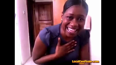 Ghanaian Bridget Strips and Shows Hairy Pussy on Webcam