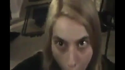 crazy eyed girl gives blow job