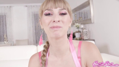 Angel Youngs impaled by two cocks