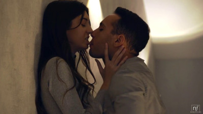 Elegant brunette fucking with passion