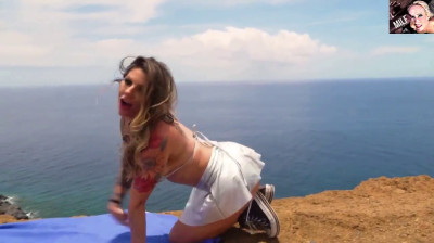 Italian couple anally fucking on a cliff