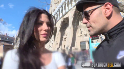 Beautiful Spanish babe fucks in the street