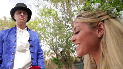 Beautiful courtesan enjoying two cocks at the same time