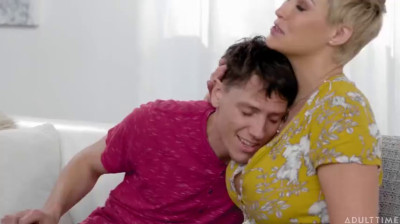Caressing her stepson