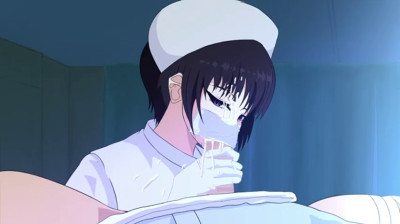 Infermiera hentai fa un pompino indossando una maschera