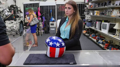 Businesswoman haggling at the pawnshop