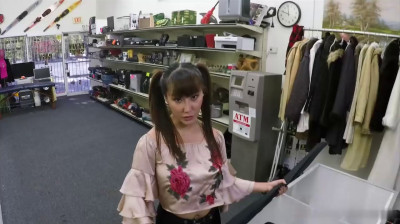 Asian babe sells her family's sword for a big white dick