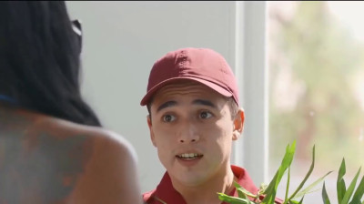 Busty big ass black babe fucking with pool boy