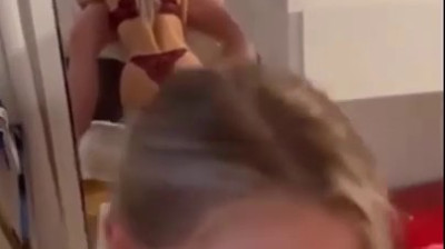 Cute angel teen sucking cock in a leak homemade video