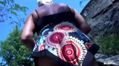 Italian granny being fucked in a public park