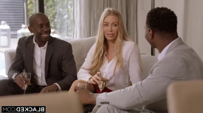 Her first time with two black cocks