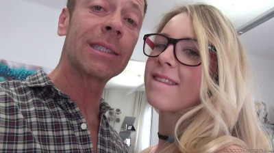 Young blonde woman in a casting with Rocco