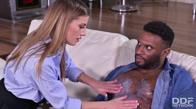 Beautiful italian babe destroyed by two black cocks