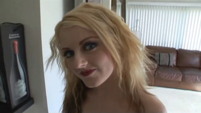Busty blonde British interracial POV