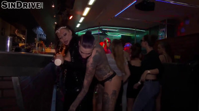 Hardcore lesbian sex in a hardcore fetish party