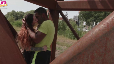 Dutch girl gets fucked by a black cock outdoors