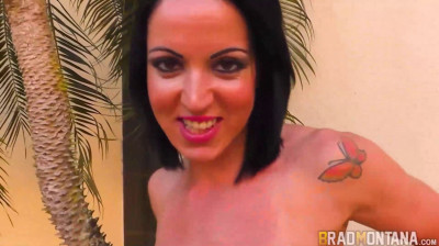 Brazilian brunette impaled by two cocks