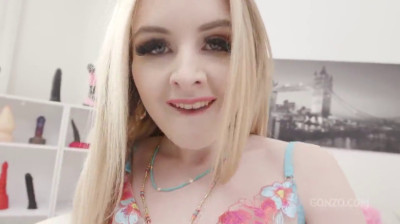 English kitten gets her first double anal