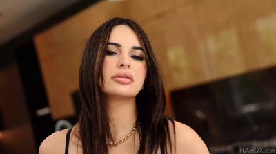 Brunette with huge tits and hungry ass