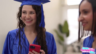 Sister and her friend fuck brother at graduation