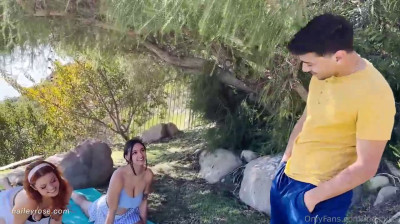 Couples swapping in the middle of nature