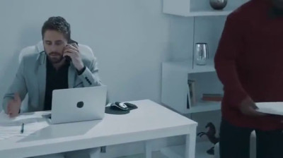 Interracial gay sex in the office