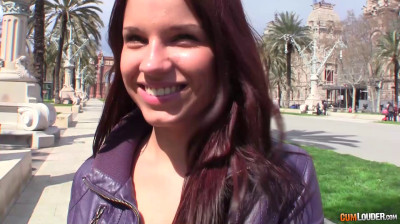 Admirable busty Russian teen Angel Rivas seduced by a horny Latin dude