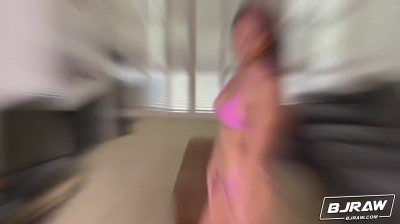 Cute Brazilian teen eating cock and ass in POV