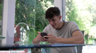 Dad's girlfriend wants to taste his young cock