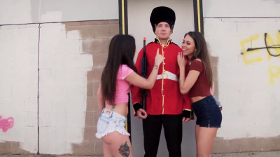 Riley and Gia get the royal guard's dick hard